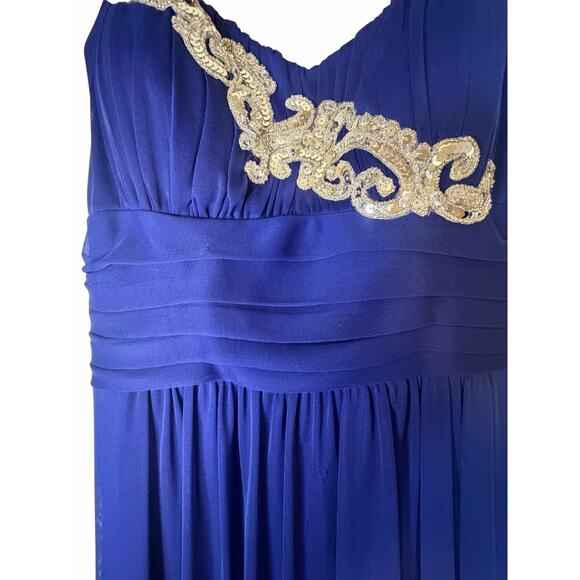 Blue Strapless Sequined Blondie Nites Dress - Size 7 - Picture 5 of 14